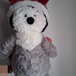 Festive Plush Penguin with Santa Hat